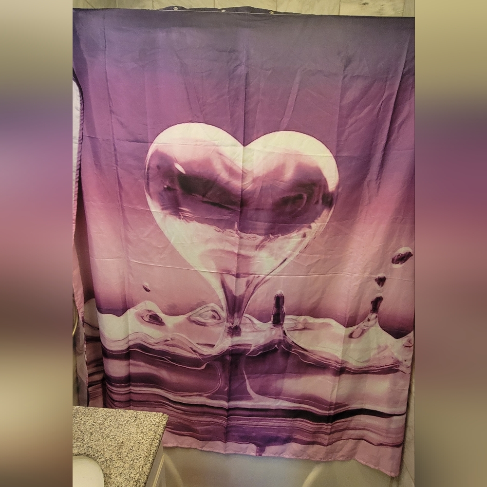 Purple/Pink Heart Shower Curtain